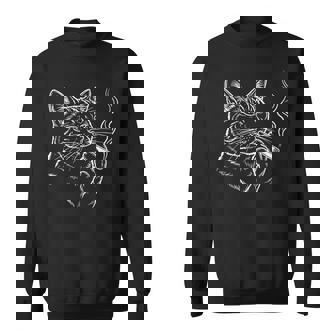 Smoking Cat Meme Gen Z Kitty Cigarette Cat Lover Sweatshirt Unisex | Mazezy