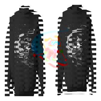 Snow Dog Skiing Puppy Cute Winter Sports Ski Meme Sweatshirt Unisex | Mazezy