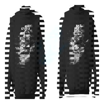 Snow Leopard Lover White Leopard Animal Snow Leopard Face Sweatshirt | Seseable UK