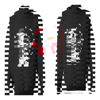 Snowman With Bow And Arrow Christmas Archery Pajama Sweatshirt Unisex | Mazezy