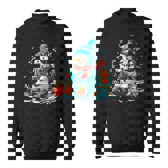 Snowman Reading Book Librarian Bookworm Teacher Books Lovers Sweatshirt Unisex | Mazezy