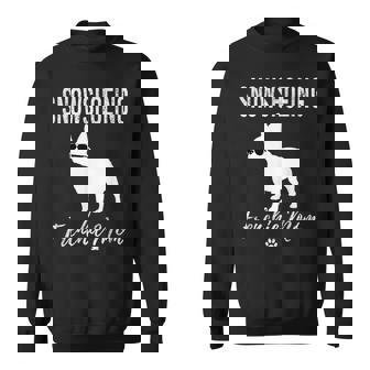 Snowshoeing Frenchie Mom Snowshoer Dog Lover Sweatshirt Unisex | Mazezy