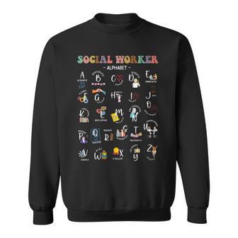 Social Worker Alphabet Abcs Social Work Month Sweatshirt - Thegiftio UK