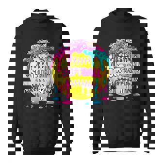 Softball Drip Splash Sports Graphic Fastpitch Game Day Vibes Sweatshirt - Thegiftio