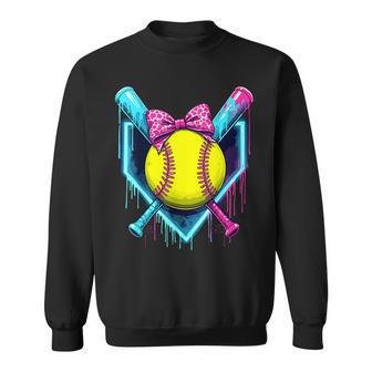 Softball Ice Cream Dripping Softball Sweatshirt | Seseable FR