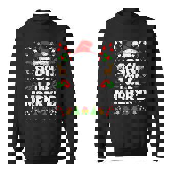 Soon To Be Merry'd Engaged Christmas Squad Couples Fiance Sweatshirt | Seseable CA