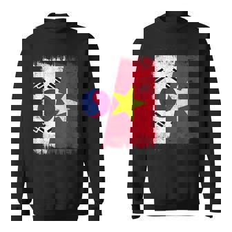 South Korea Vietnam Half Flag South Korean Vietnamese Jersey Sweatshirt Unisex | Mazezy