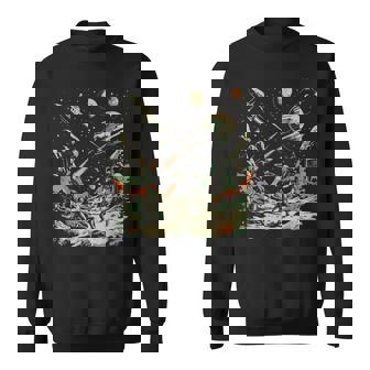 Space Battle Vintage Retro Sci-Fi Fighter Galaxy War Sweatshirt | Seseable CA