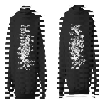 Space Raccoon Astronaut Japanese Streetwear Style Sweatshirt | Mazezy