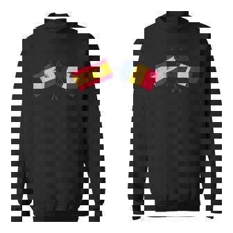 Spain Romania Crossed Flags Spanish Romanian Friendship Sweatshirt Unisex | Mazezy
