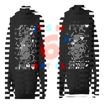 Spider Web 6th Birthday Party 6 Year Old Birthday Boys Kids Tank Top Sweatshirt Unisex | Mazezy