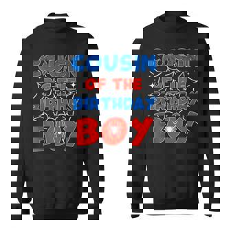 Spider Web Birthday Party Cousin Of The Birthday Boy Kids Tank Top Sweatshirt Unisex | Mazezy