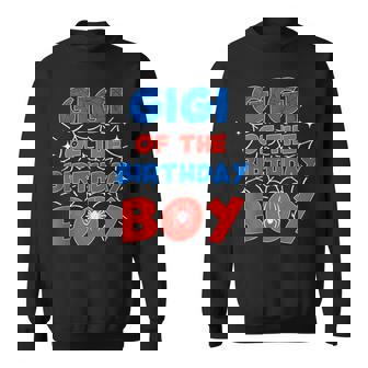 Spider Web Birthday Party Gigi Of The Birthday Boy Kids Tank Top Sweatshirt Unisex | Mazezy