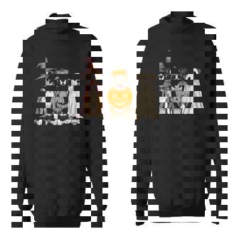 Spooky Ghost Boxer Dog Lover Pumpkin Halloween Sweatshirt Unisex | Mazezy