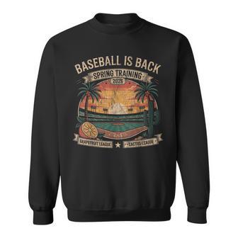 Spring Training Baseball Is Back 2026 Retro Stadium Sunset Sweatshirt - Thegiftio UK