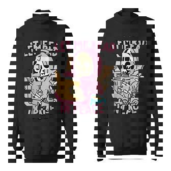 Squelette Amusant Pour Les Amateurs De Livres De Lecture Let Me Read In Peace Sweater e - Cadeauxyz