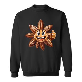 Star Anise Smiling With A Thumbs Up Sweatshirt Unisex | Mazezy