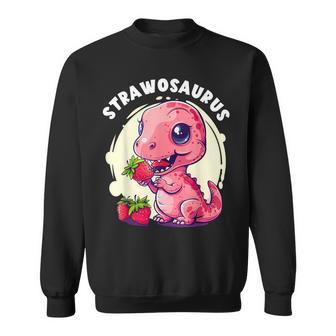 Strawberry Dinosaur Cute Dinosaur Strawberry Fruit T-Rex Sweatshirt - Thegiftio UK
