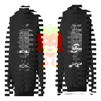 Strawberry With Heart Sweet Strawberry Motif With Heart Sweatshirt | Seseable CA