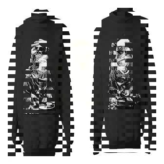 Stylish Frog Dj With Sunglasses Santa Hat Christmas Music Sweatshirt | Mazezy