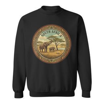 Südafrikaafari Elefant Familie Afrikanische Tierweltintage Sweatshirt - Geschenkecke