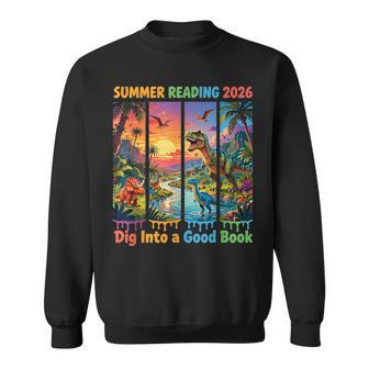 Summer Reading 2026 Unearth A Story Dinosaur Books Readers Sweatshirt - Thegiftio UK