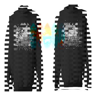 Surfboards Sunset Ocean Beach Vibe Surfer Sweatshirt Unisex | Mazezy