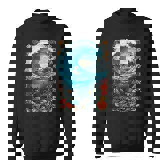 Surfer Wave Tropical Ocean Palm Horizon Beach Hawaii Tank Top Sweatshirt Unisex | Mazezy