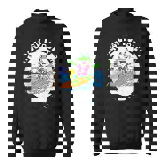 Surfing Frog Riding Surfboard Froggy Footer Surfer Men Tank Top Sweatshirt Unisex | Mazezy