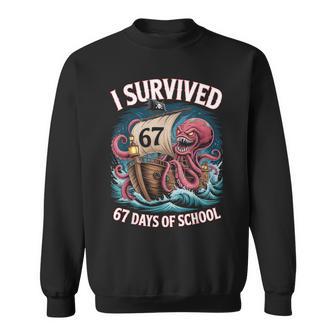 I Survived 67 Days Of School 6-7 Boys Kids Pirate Octopus Sweatshirt Unisex | Mazezy