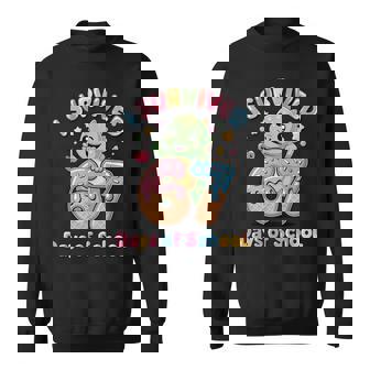 I Survived 67 Days Of School Ice Cream Drip Dino Rex Sweatshirt Unisex | Mazezy