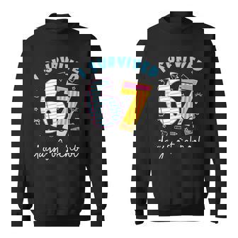 I Survived 67 Days Of School Meme Teacher Student Sweatshirt Unisex | Mazezy