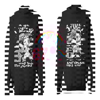 I Survived 67 Days Of School 67 Teachers Kids Unicorn Sweatshirt Unisex | Mazezy