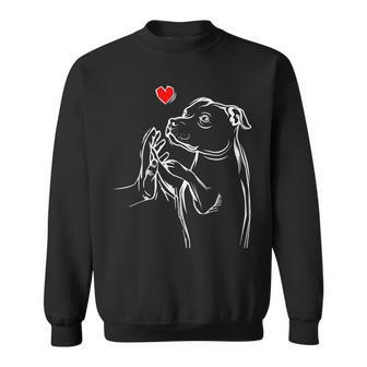 Süßetaffordshire Bullterrier Hunde Geschenketaffordshire Bullterrier Liebe Frauchen Hunde Damen Herrenchwarz Kurzarm Klassisch Klein Sweatshirt - Geschenkecke