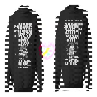 Swimming Heart Flames Water Passion Pool Sports Enthusiast Tank Top Sweatshirt Unisex | Mazezy