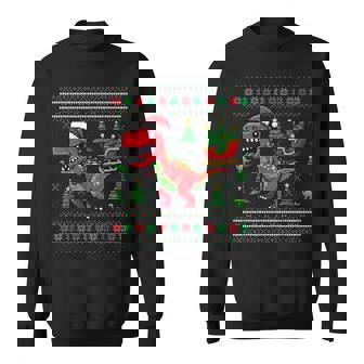 T-Rex Dinosaur Ugly Christmas Pajama Xmas Sweatshirt Unisex | Mazezy