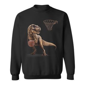 T Rex 恐竜 バスケットボール 面白い恐竜フープ スウェットシャツ - Kawaiitshirt