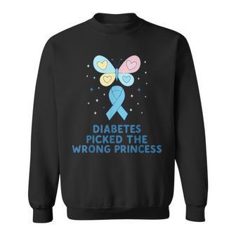 T1D Diabetes Warrior Butterfly Princess Diabetes Awareness Sweatshirt Unisex | Mazezy