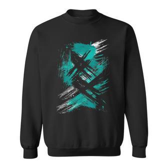 Teal Black Grunge Sweatshirt - Thegiftio UK