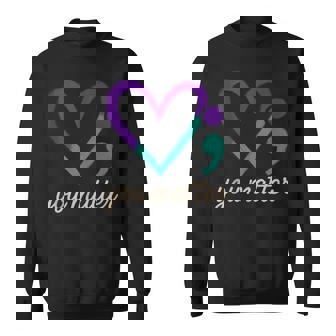 Teal And Purple Suicide Awareness Shirt You Matter Semicolon Tank Top Sweatshirt Unisex | Mazezy