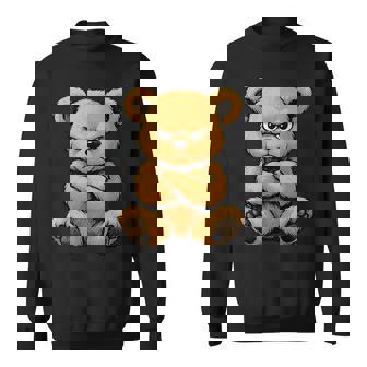 Teddy Bear Angry Teddy Bear Lover Graphic Humor Sweatshirt - Thegiftio