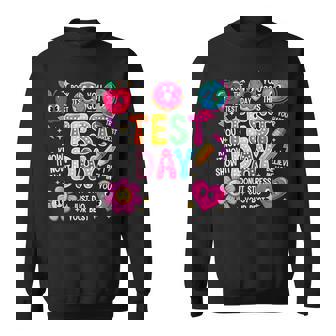 Test Day Rock The Test Testing Day Motivational Teacher Kids Sweatshirt Unisex | Mazezy