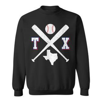 Texas Map Tx Sport Vintage Baseball Bats Sweatshirt - Thegiftio UK