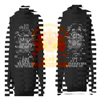 Thankful Grateful Blessed Turkey Happy Thanksgiving Family Sweatshirt | Seseable FR