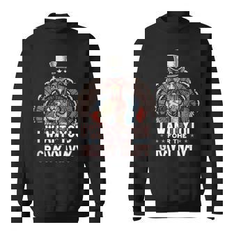 Thanksgiving I Want You Gravy Navy Uncle Sam Turkey Tank Top Sweatshirt Unisex | Mazezy