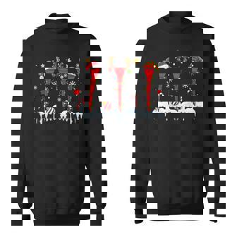 Three Santa Reindeer Elf Clarinets Instrumentalist Xmas Sweatshirt Unisex | Mazezy