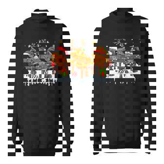 Three Santa Reindeer Elf Pianos Instrumentalist Xmas Player Sweatshirt Unisex | Mazezy