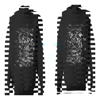 Tigerporträt Tierliebhaber-Grafik Mit Blauen Augen Motiv Tiger Sweatshirt - Geschenkecke