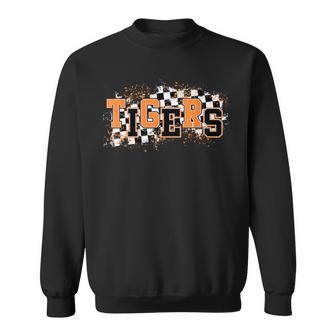 Tigers School Spirit Tiger Pride Orange Tigers Checkered Sweatshirt - Thegiftio UK