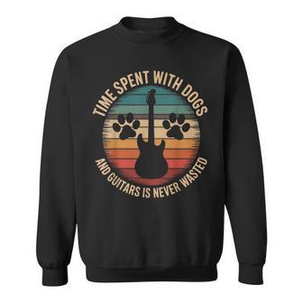 Time Spent With Dogs And Guitars Is Never Wasted Sweatshirt - Thegiftio UK